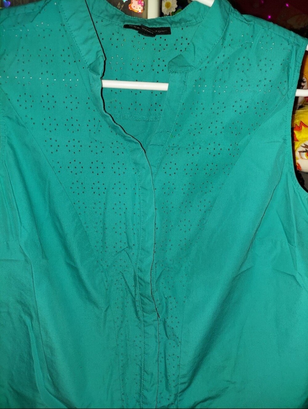 Teal button up vest